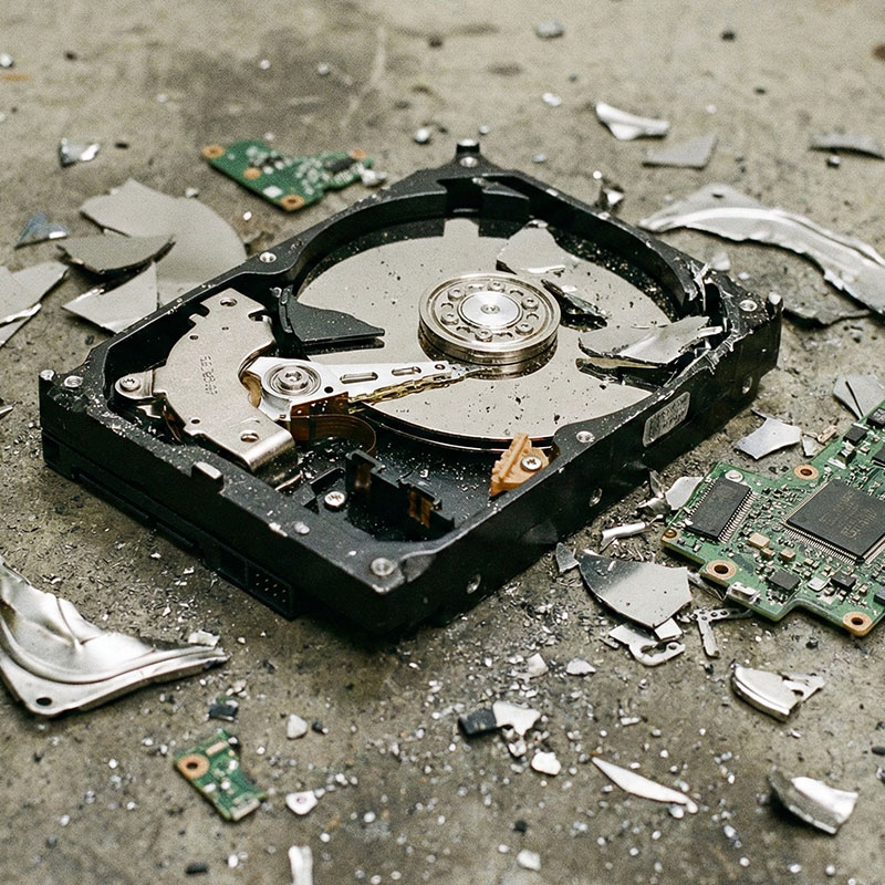 HDDの物理破壊と証明書